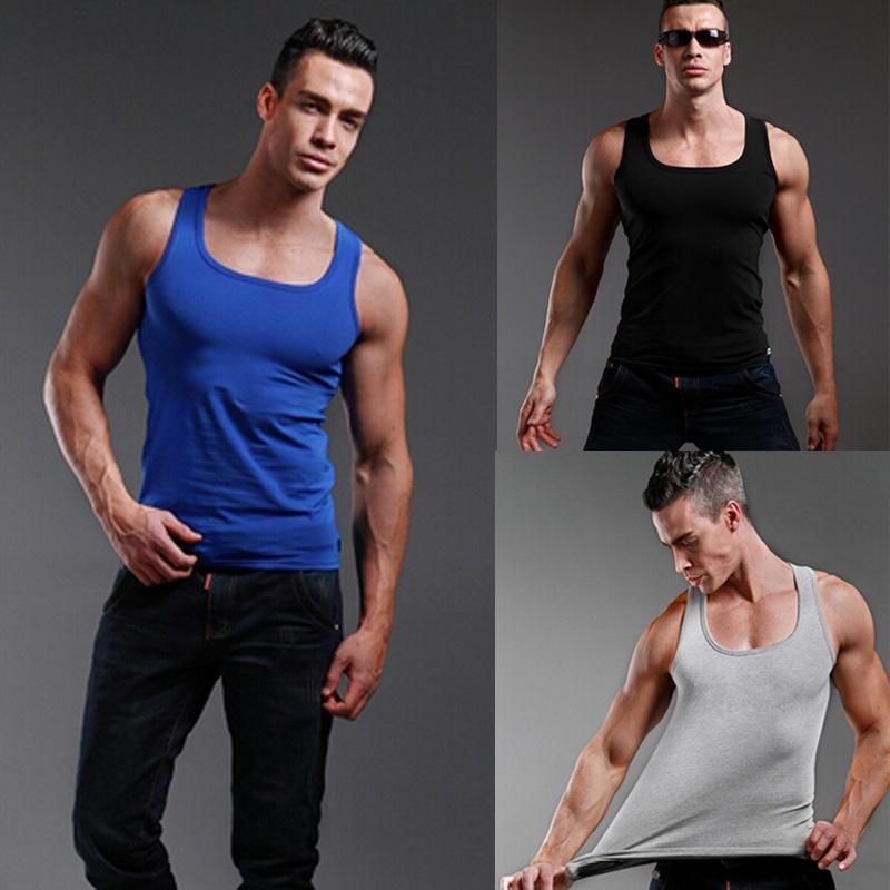 Sleeveless Undershirt - Men Sports Vest Sleeveless Square Neck