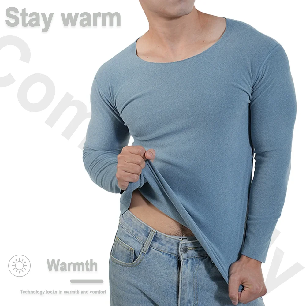 Men Thermal Underwear Long Sle - Undershirt Crew Neck ulasan dan harga