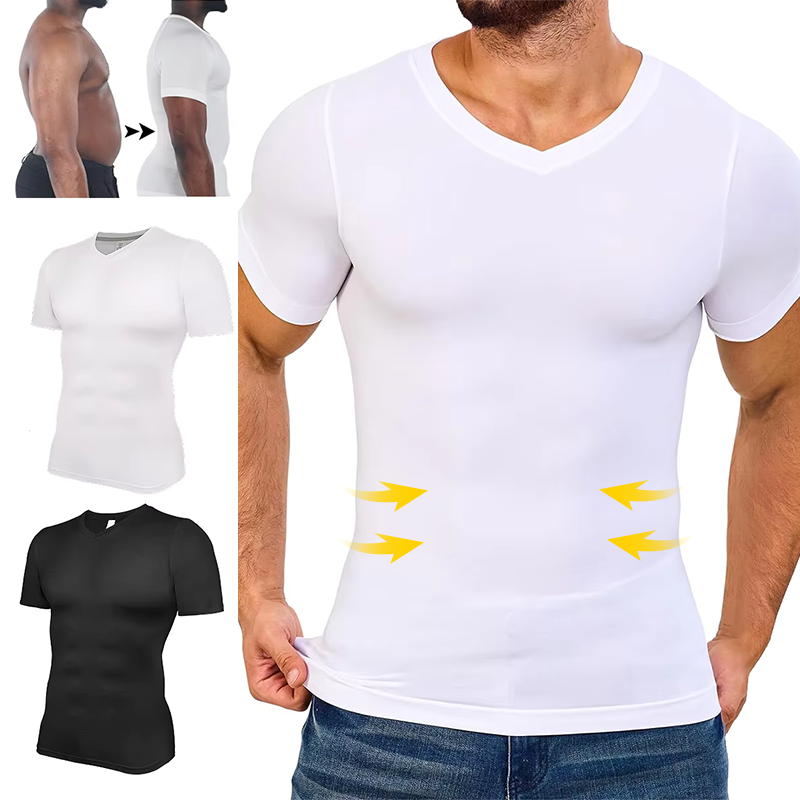 Men V Neck Compression Shirts  - Undershirt Crew Neck ulasan dan harga