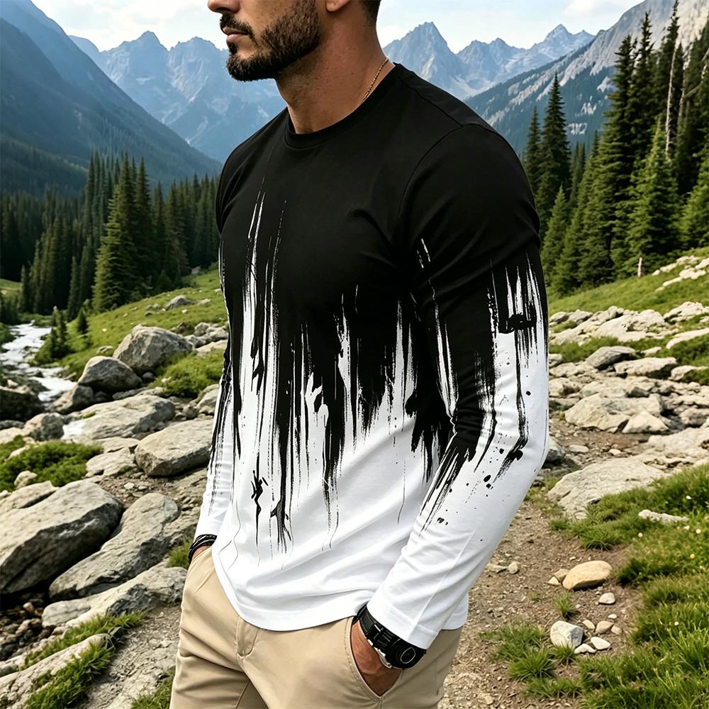 Men's Gradient Ink Splash Long - Base Layer Top ulasan dan harga